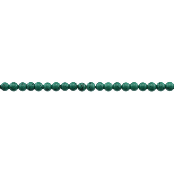 Green Stabilized Turquoise Round 4mm - Loose Beads