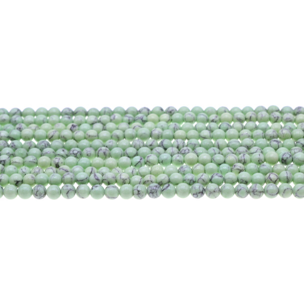 Lite Green Stabilized Turquoise Round 4mm - Loose Beads