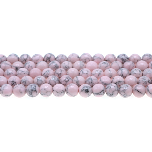 Pink Stabilized Turquoise Round 8mm - Loose Beads