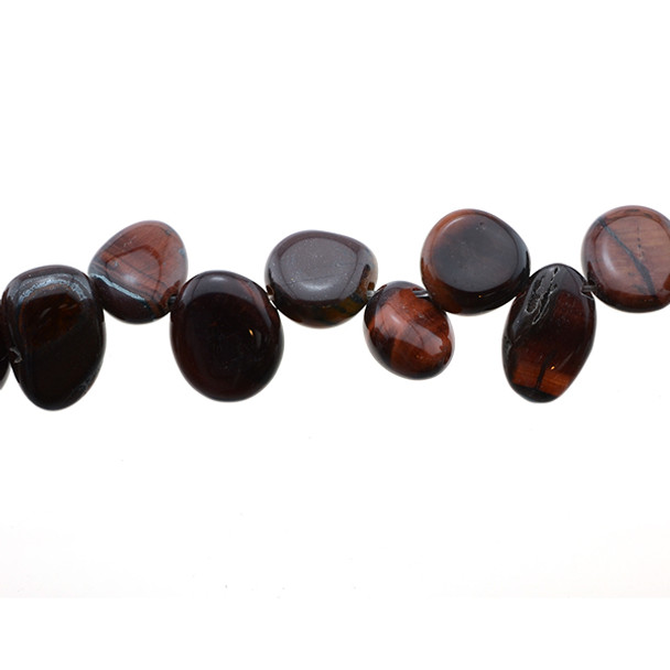 Red Tiger Eye Tumble Side Drilled 12mm x 9mm x 4mm - Loose Beads