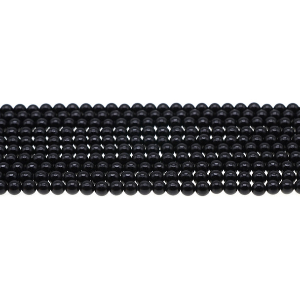 Black Tourmaline Round 4mm - Loose Beads