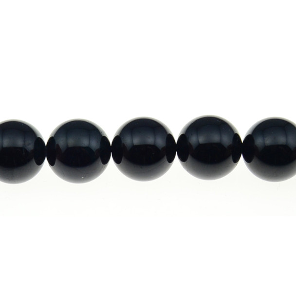 Black Tourmaline Round 16mm - Loose Beads