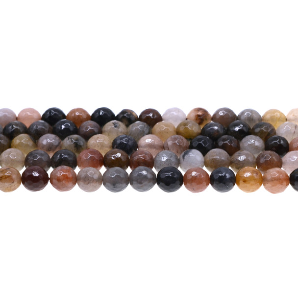 Chinese Phantom Tourmaline Round Faceted 8mm - Loose Beads
