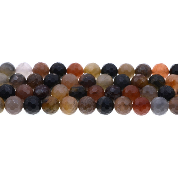 Chinese Phantom Tourmaline Round Faceted Diamond Cut 10mm - Loose Beads