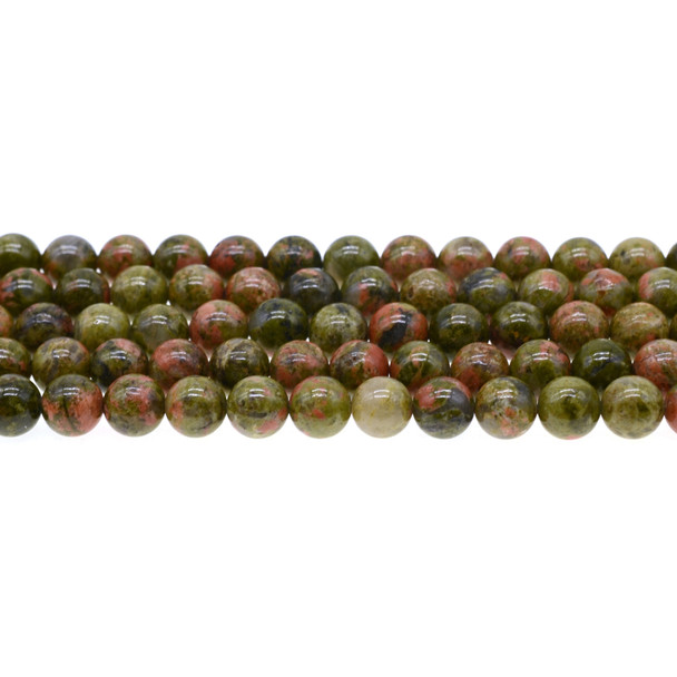 Unakite Round 8mm - Loose Beads