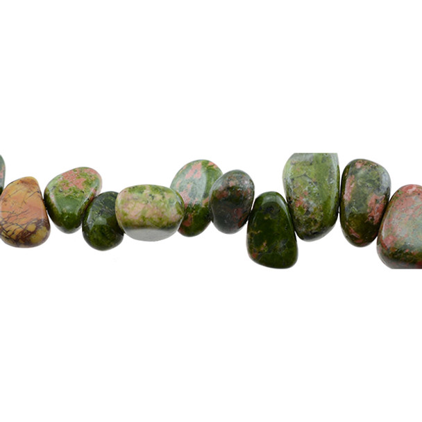 Unakite Tumble Side Drilled 12mm x 9mm x 4mm - Loose Beads