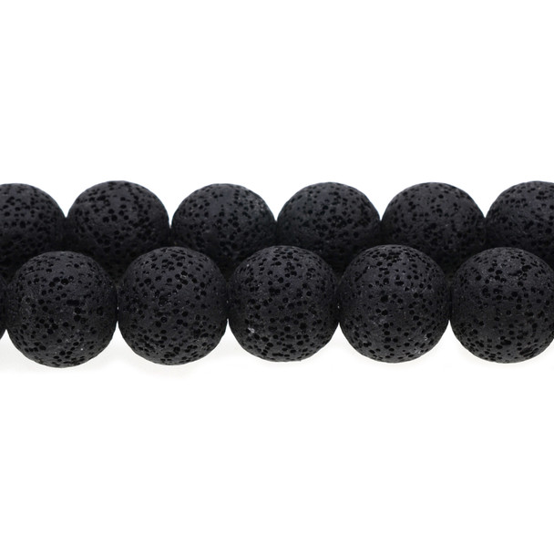 Black Volcanic Lava Rock Round 20mm - Loose Beads