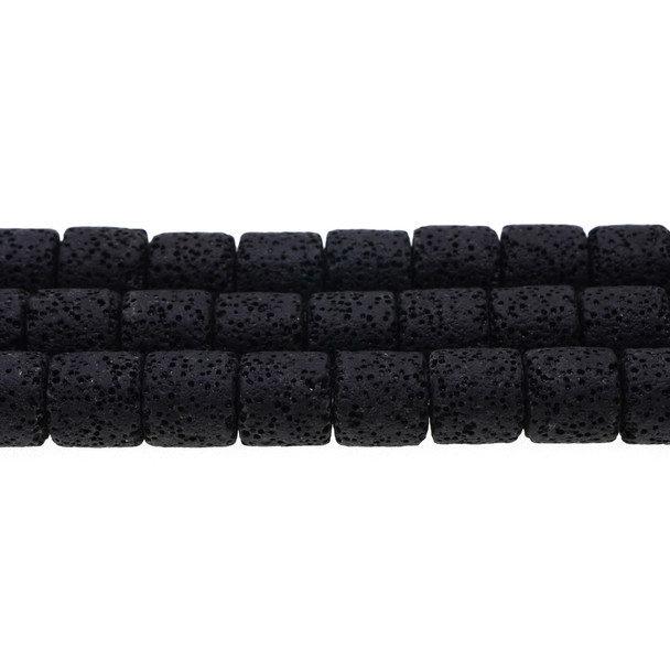 Black Volcanic Lava Rock Tube 12mm x 12mm x 12mm - Loose Beads