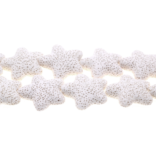 White Volcanic Lava Rock Starfish 25mm x 25mm x 9mm - Loose Beads
