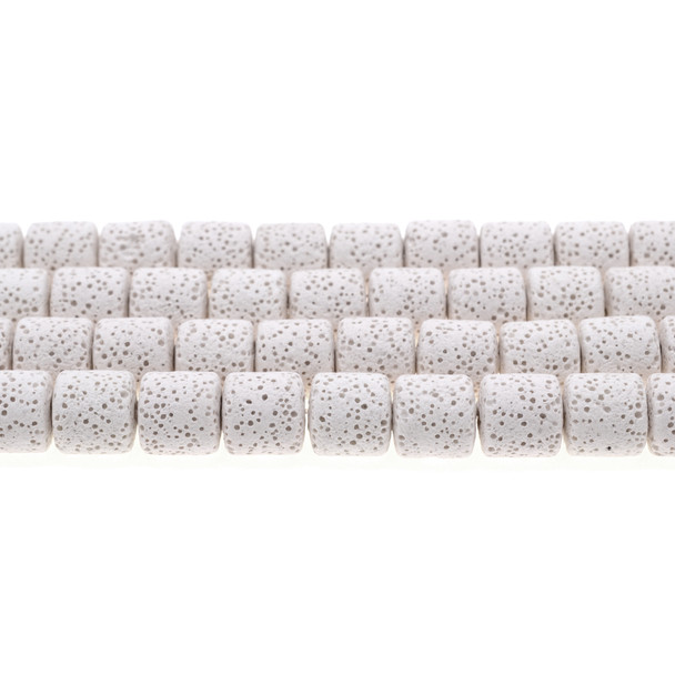 White Volcanic Lava Rock Tube 10mm x 10mm x 10mm - Loose Beads