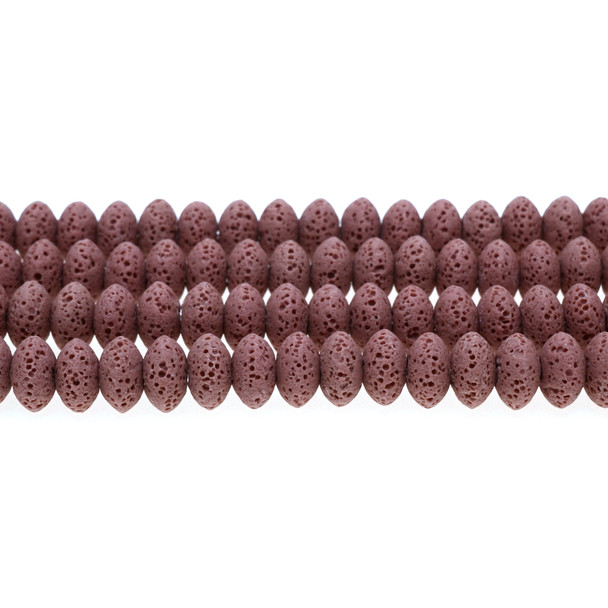 Rose Volcanic Lava Rock Abacus 10mm x 10mm x 6mm - Loose Beads