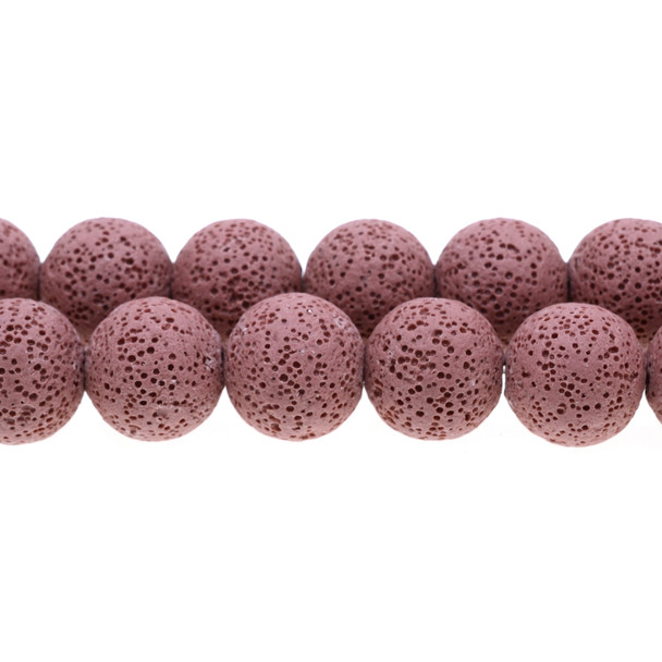 Rose Volcanic Lava Rock Round 20mm - Loose Beads