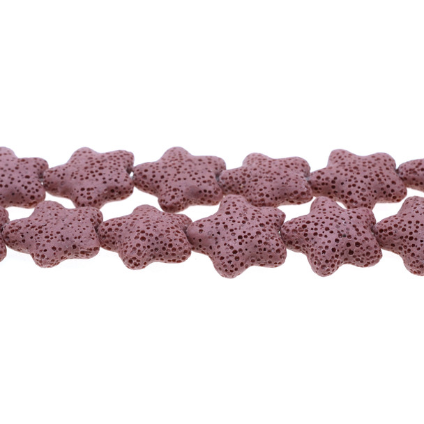 Rose Volcanic Lava Rock Starfish 20mm x 20mm x 8mm - Loose Beads