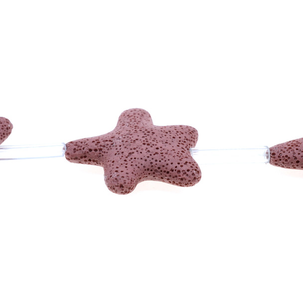 Rose Volcanic Lava Rock Starfish 40mm x 40mm x 11mm - Loose Beads