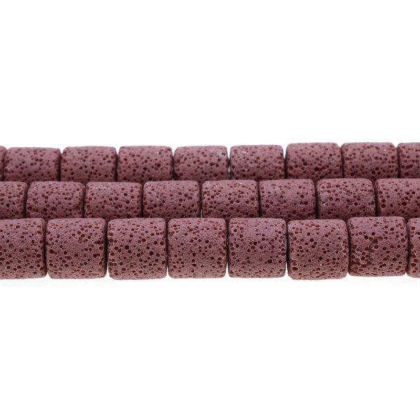 Rose Volcanic Lava Rock Tube 12mm x 12mm x 12mm - Loose Beads