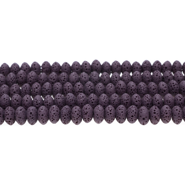 Purple Volcanic Lava Rock Abacus 8mm x 8mm x 5mm - Loose Beads
