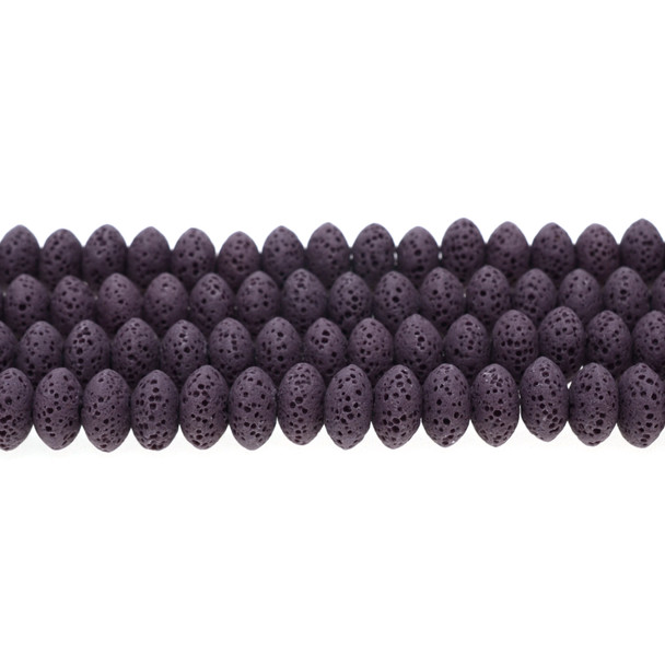 Purple Volcanic Lava Rock Abacus 10mm x 10mm x 6mm - Loose Beads