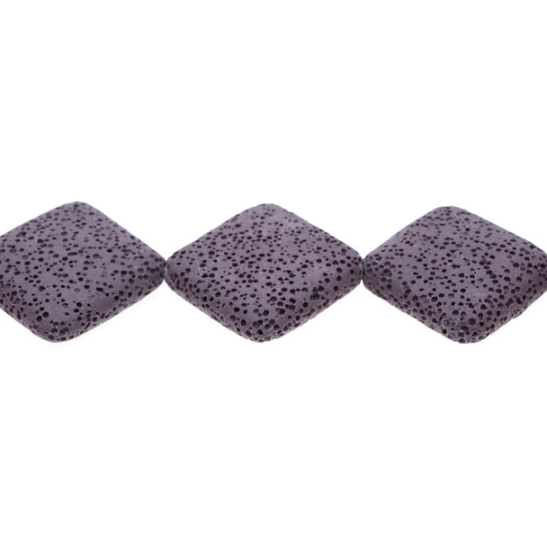 Purple Volcanic Lava Rock Diamond Puff 31mm x 31mm x 8mm - Loose Beads