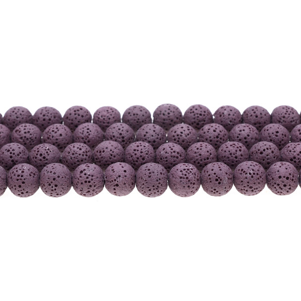 Purple Volcanic Lava Rock Round 10mm - Loose Beads