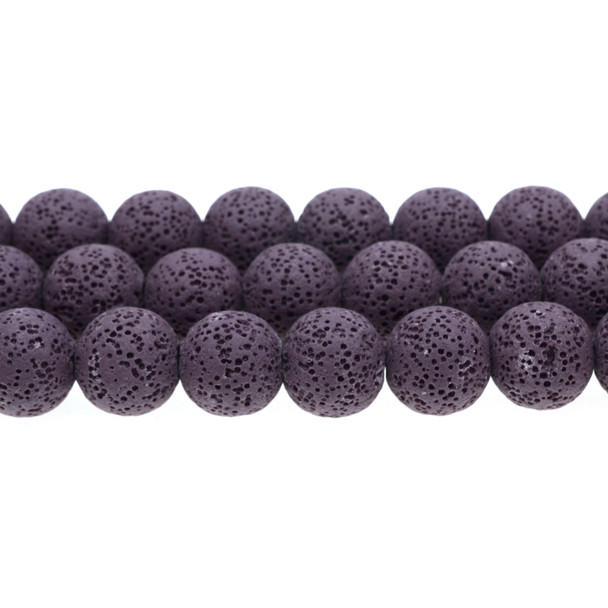 Purple Volcanic Lava Rock Round 16mm - Loose Beads