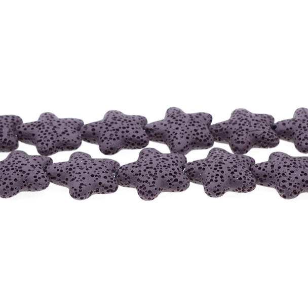 Purple Volcanic Lava Rock Starfish 20mm x 20mm x 8mm - Loose Beads