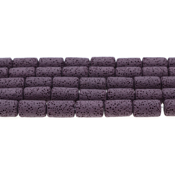 Purple Volcanic Lava Rock Tube 8mm x 8mm x 15mm - Loose Beads