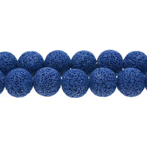 Sapphire Volcanic Lava Rock Round 18mm - Loose Beads