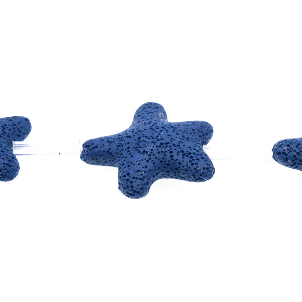 Sapphire Volcanic Lava Rock Starfish 40mm x 40mm x 11mm - Loose Beads
