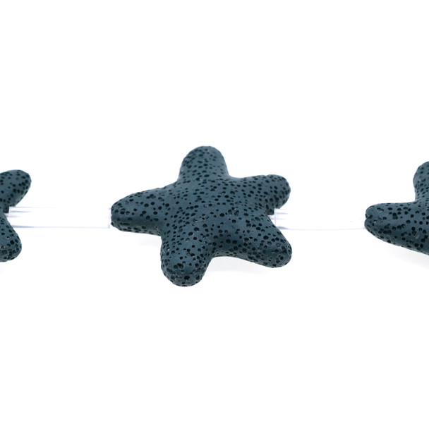 Blue Zircon Volcanic Lava Rock Starfish 40mm x 40mm x 11mm - Loose Beads
