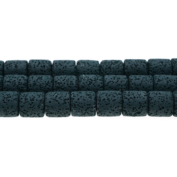 Blue Zircon Volcanic Lava Rock Tube 12mm x 12mm x 12mm - Loose Beads