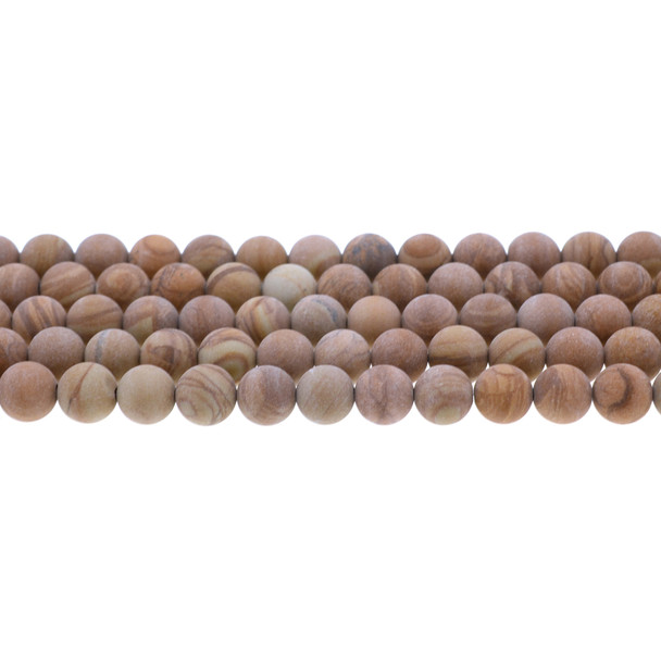 Wood Jasper Round Frosted 8mm - Loose Beads