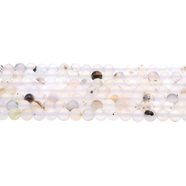 White Moss Agate Round 6mm - Loose Beads