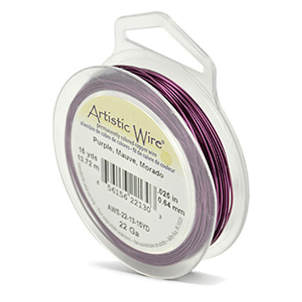 Artistic Wire, 22 Gauge (.64 mm), Purple, 15 yd (13.7 m)