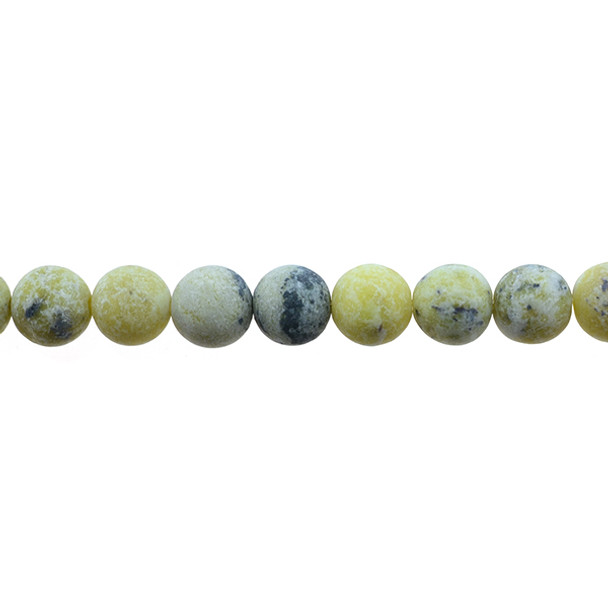 Yellow Turquoise (Serpentine Quartz) Round Frosted 10mm - Loose Beads