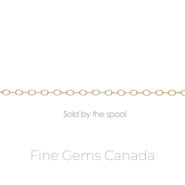 14K Gold Filled - 2.2mm Oval Cable Chain - 10ft/Spool