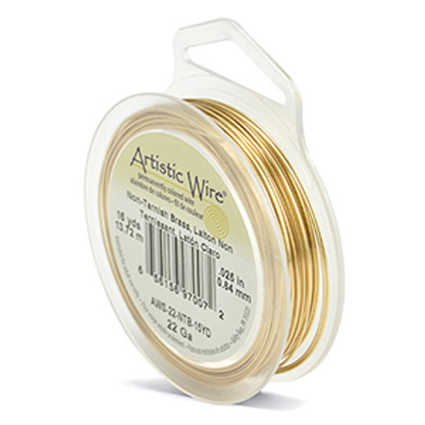 Artistic Wire, 22 Gauge (.64 mm), Tarnish Resistant Brass, 15 yd (13.7 m)