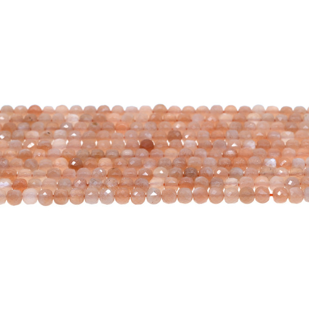 Multicolor Moonstone AA Cube Faceted Diamond Cut 4mm - Loose Beads