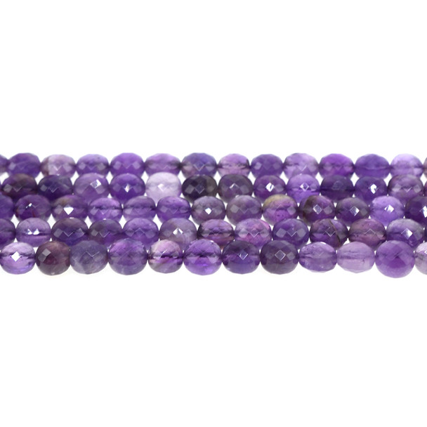 Amethyst AB Coin Puff Faceted Diamond Cut 8mm x 8mm x 5mm - Loose Beads