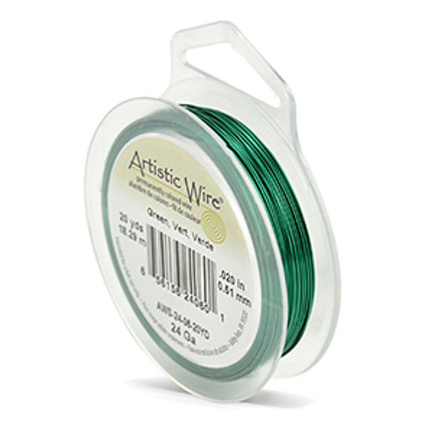 Artistic Wire, 24 Gauge (.51 mm), Green, 20 yd (18.2 m)