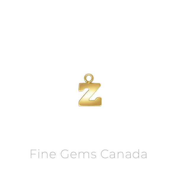 14K Gold Filled - Z Letter Charm (8.0mm x 0.5mm Thick) - 2/pack