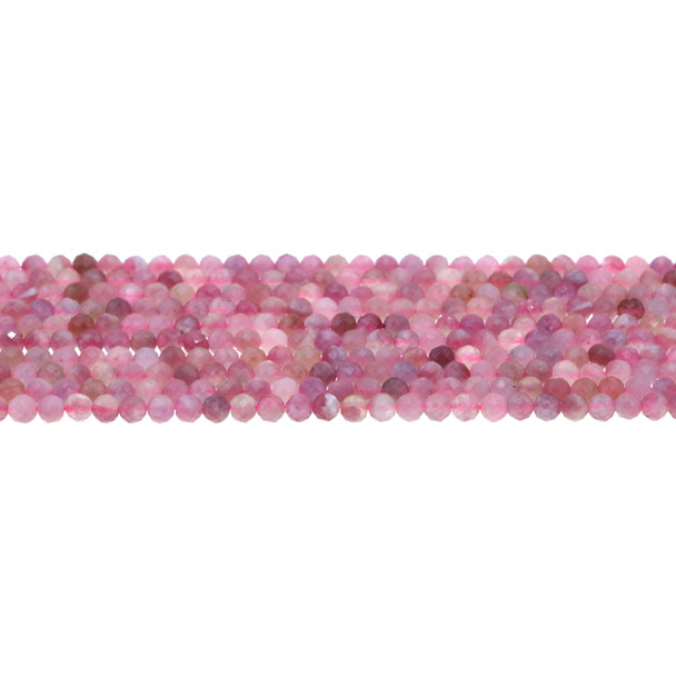 Pink Tourmaline Found Faceted Diamond Cut 4mm - Loose Beads
