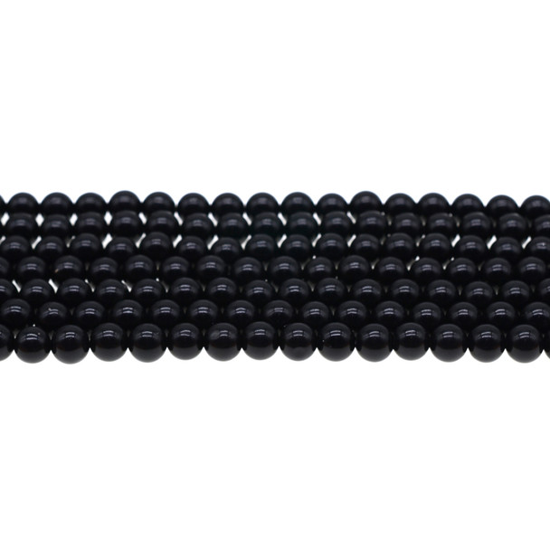 Black Mica Round 6mm - Loose Beads