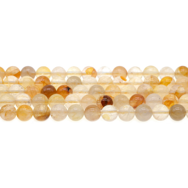 Yellow Tangerine Quartz Round 8mm - Loose Beads