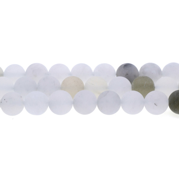 Green Ice Quartzite Round Frosted 12mm - Loose Beads