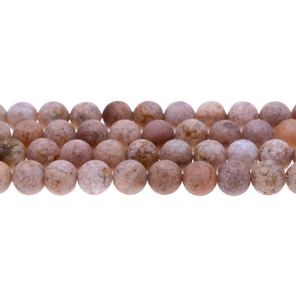 Sakura Chalcedony Round Frosted 10mm - Loose Beads