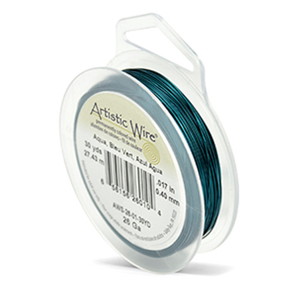 Artistic Wire, 26 Gauge (.41 mm), Aqua, 30 yd (27.4 m)