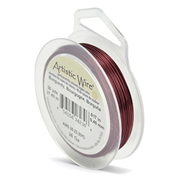 Artistic Wire, 26 Gauge (.41 mm), Burgundy, 30 yd (27.4 m)