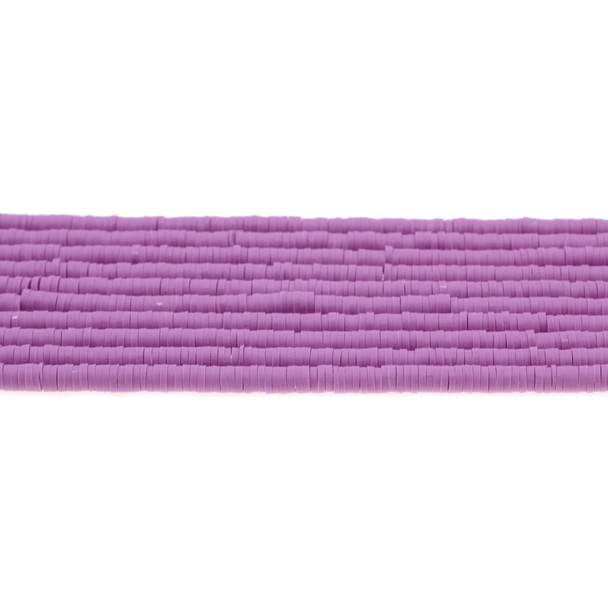 Fimo Polymer Clay Heishi Spacers 4mm Lavender Purple - Sold per 4 Strands