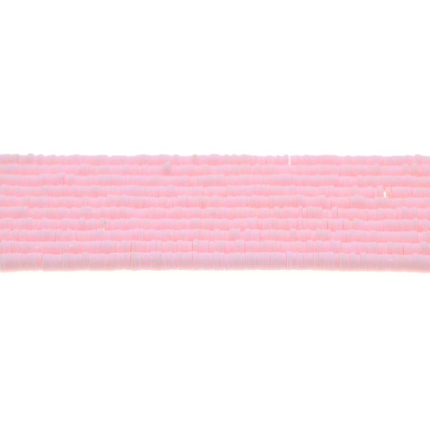 Fimo Polymer Clay Heishi Spacers 4mm Light Baby Pink - Sold per 4 Strands