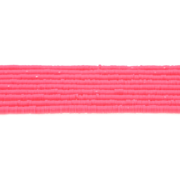 Fimo Polymer Clay Heishi Spacers 4mm Pink - Sold per 4 Strands